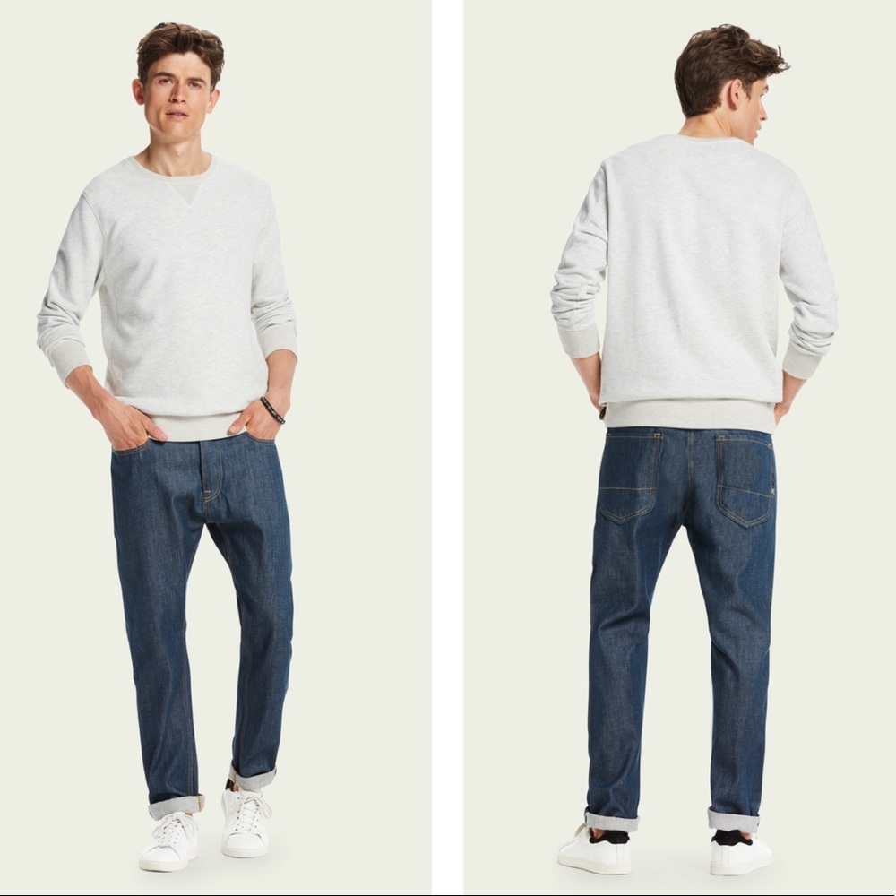 SOLD! New SCOTCH & SODA Men’s Lot 22 Dean Raw Italian Selvedge Loose Tapered Fit - Picture 1 of 14